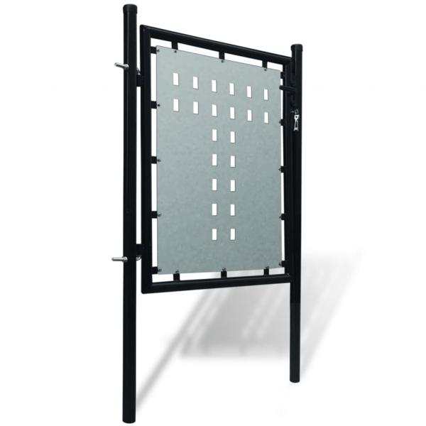 Zauntor (Einzeltor) Schwarz 100x125 cm 