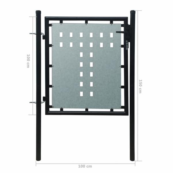 Zauntor (Einzeltor) Schwarz 100x150 cm 