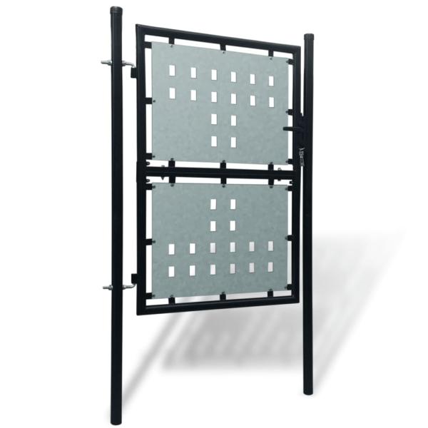 Zauntor (Einzeltor) Schwarz 100x175 cm 