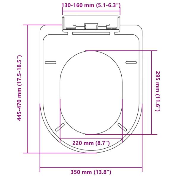 Toilettensitz mit Absenkautomatik Weiß Quadratisch