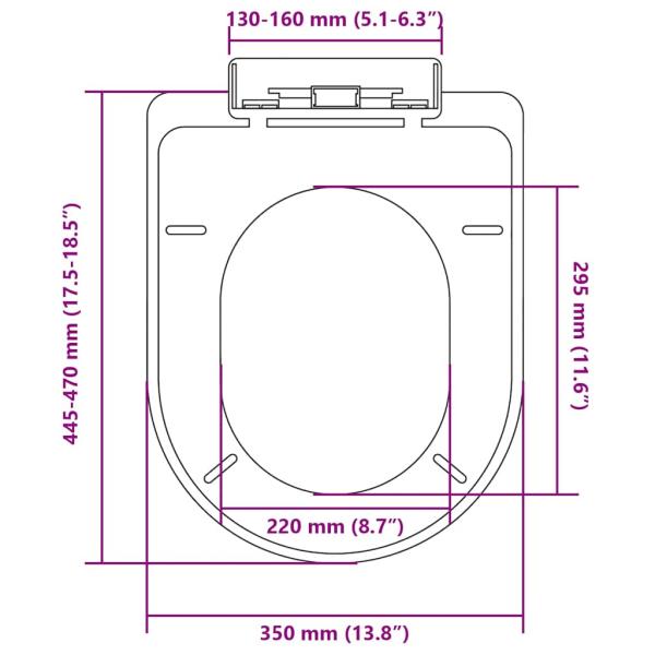 Toilettensitz mit Absenkautomatik Weiß Quadratisch