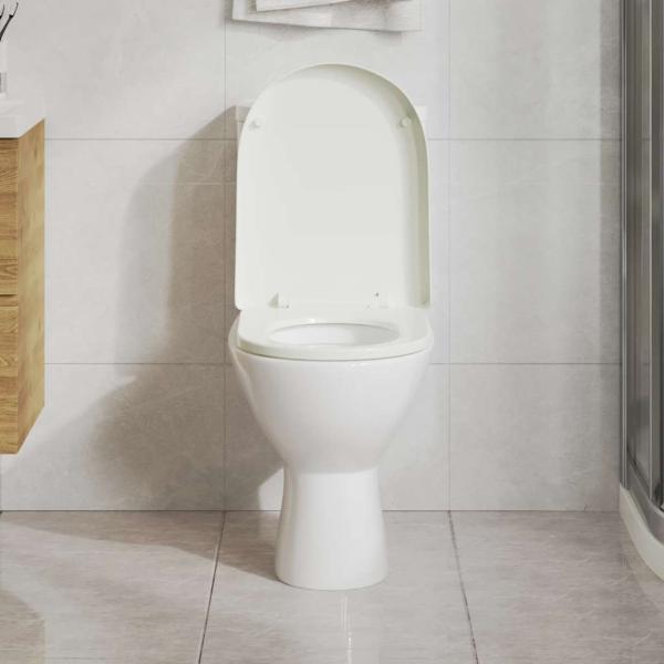 Toilettensitz mit Absenkautomatik Weiß Quadratisch