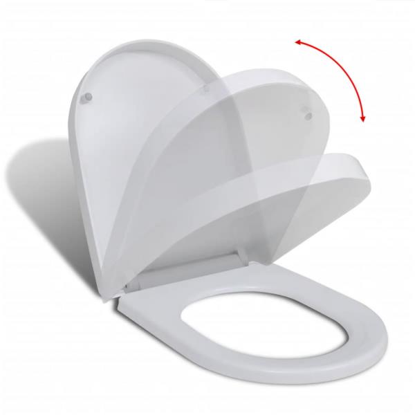 Toilettensitz mit Absenkautomatik und Quick-Release Weiß Eckig 