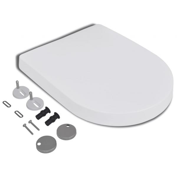 Toilettensitz mit Absenkautomatik und Quick-Release Weiß Eckig 
