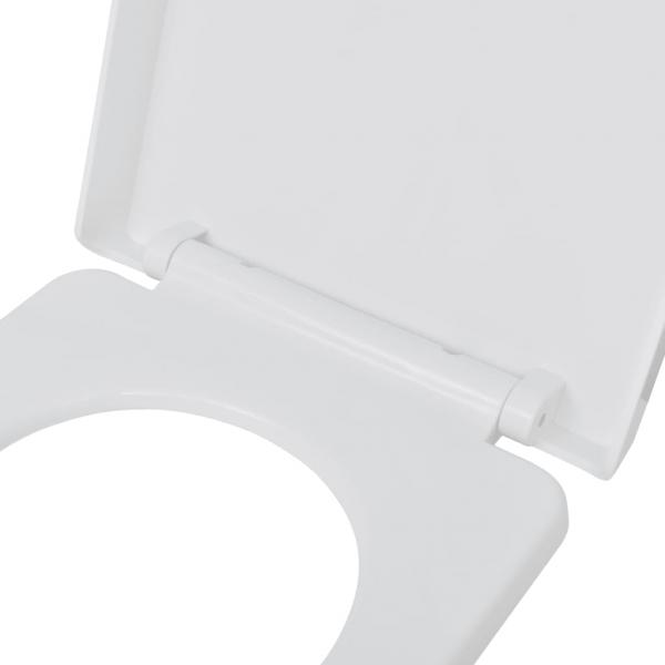 Toilettensitz mit Absenkautomatik und Quick-Release Weiß Eckig 
