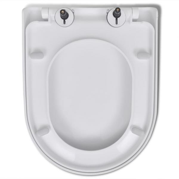 Toilettensitz mit Absenkautomatik und Quick-Release Weiß Eckig 