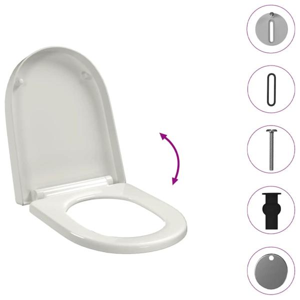 Toilettensitz mit Absenkautomatik und Quick-Release Weiß Eckig 