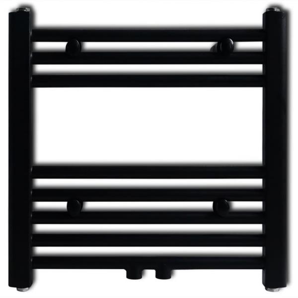 Handtuchheizkörper Warmwasser Gerade Schwarz 480x480 mm