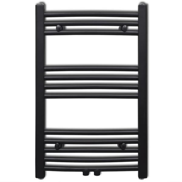 Handtuchheizkörper Warmwasser Gebogen Schwarz 500x764 mm
