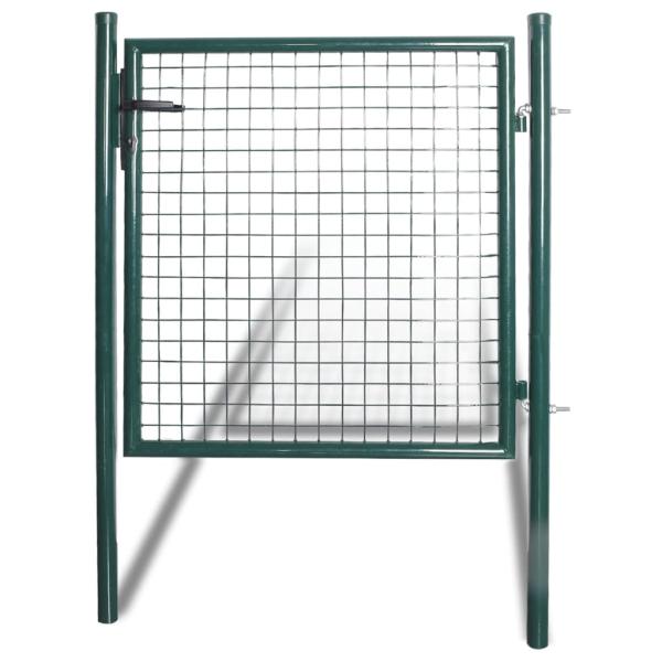 Einzeltür-Gartentor 100x100 cm pulverbeschichteter Stahl
