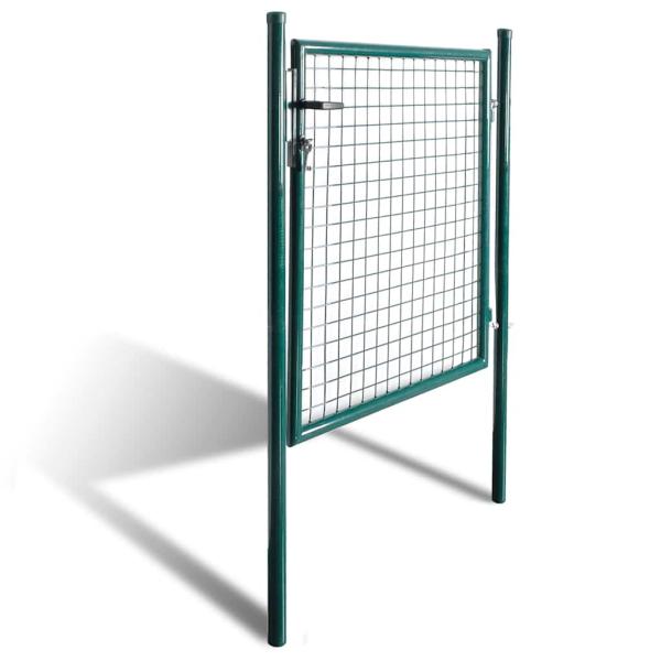Einzeltür-Gartentor 100x100 cm pulverbeschichteter Stahl