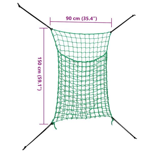 Heunetze 2 Stk Quadratisch 0,9x1,5 m PP