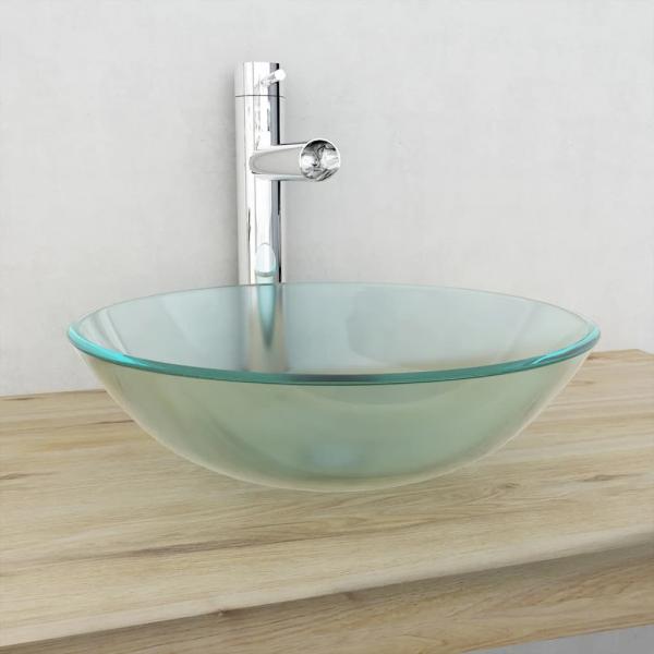 ARDEBO.de - Waschbecken Hartglas 42 cm Mattiert