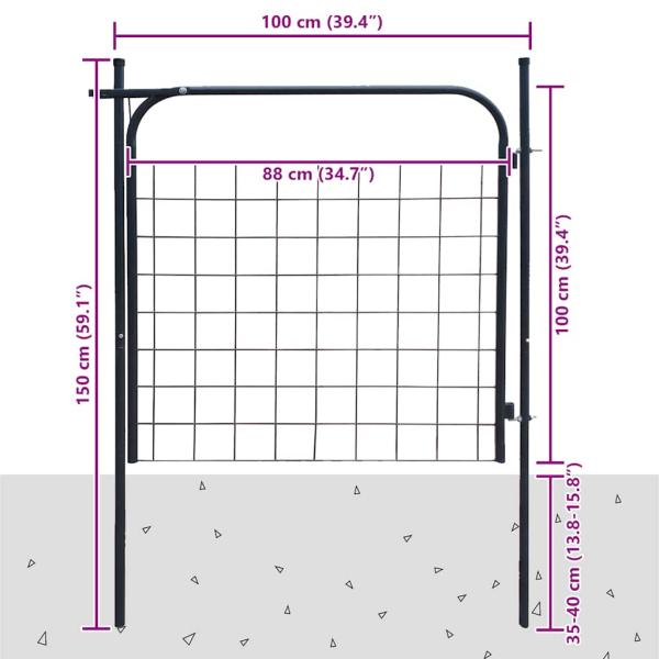 Gartenzauntor 100 x 100 cm Anthrazit