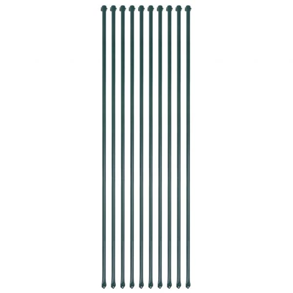 ARDEBO.de - Pflanzstäbe 10 Stk. 1,5 m Metall Grün