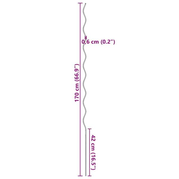 Tomaten-Spiralstäbe 20 Stk. 170 cm Verzinkter Stahl