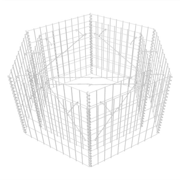 Sechseckiges Gabionen-Hochbeet 100×90×50 cm
