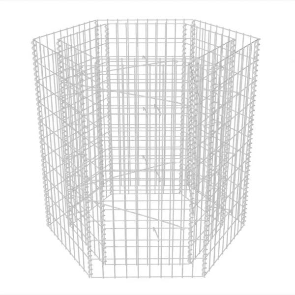 Sechseckiges Gabionen-Hochbeet 100×90×100 cm