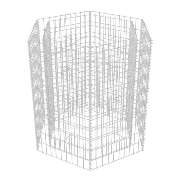 Sechseckiges Gabionen-Hochbeet 100×90×100 cm