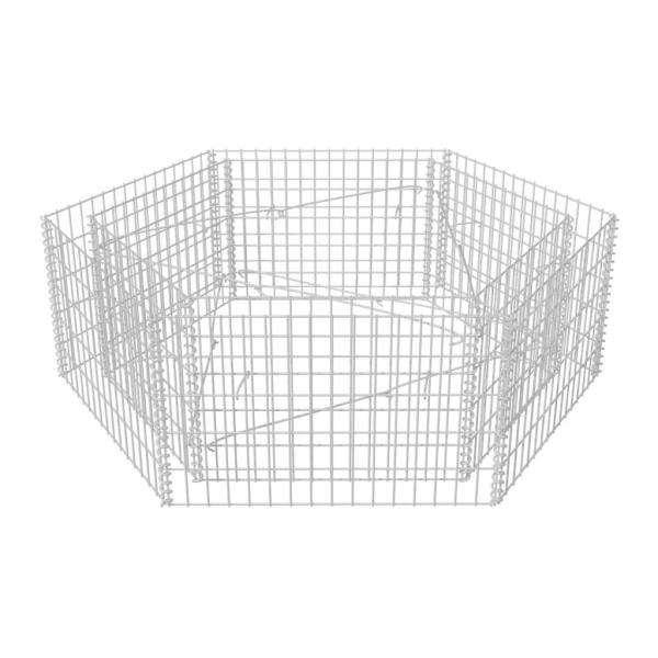 Sechseckiges Gabionen-Hochbeet 160×140×50 cm