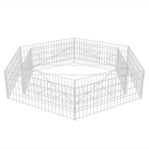 Sechseckiges Gabionen-Hochbeet 200x173x40 cm