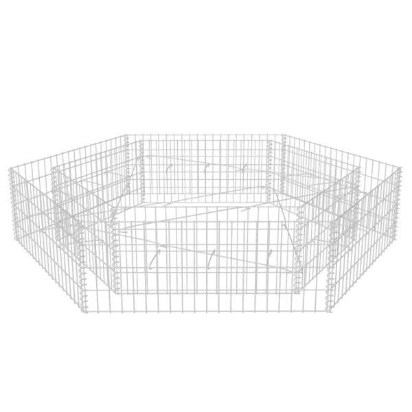 Sechseckiges Gabionen-Hochbeet 200x173x40 cm