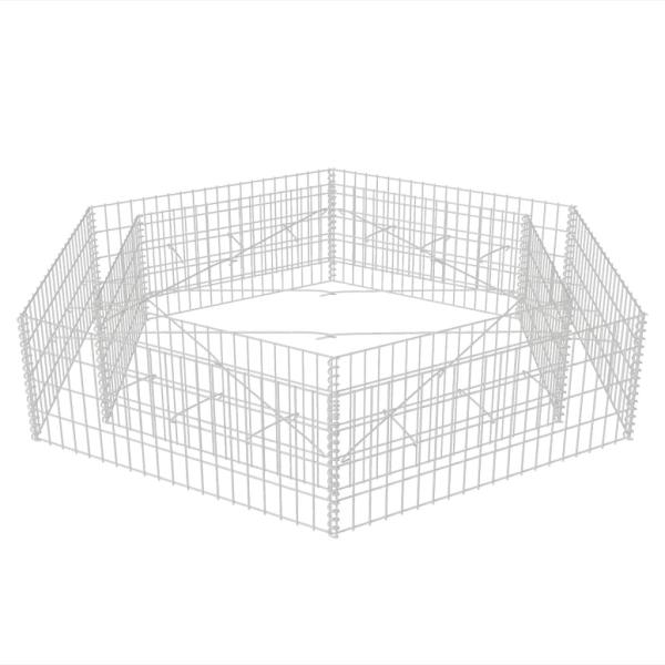 Sechseckiges Gabionen-Hochbeet 200x173x40 cm
