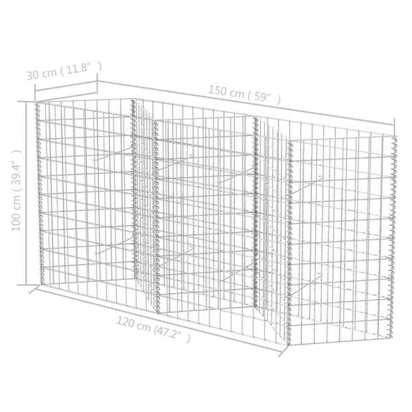 Gabionenkorb Pflanzkasten Gemüse-Hochbeet Stahl 120×30×100 cm