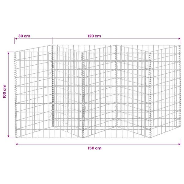 Gabionenkorb Pflanzkasten Gemüse-Hochbeet Stahl 120×30×100 cm