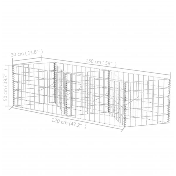 Gabionenkorb Pflanzkasten Gemüse-Hochbeet Stahl 120×30×50 cm