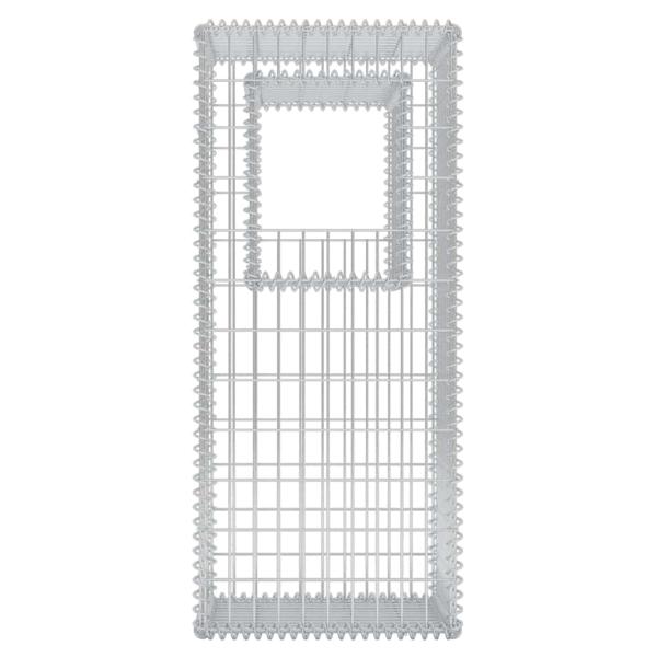 Gabionenkorb Pfosten/Pflanzkasten 2 Stk. Stahl 50×50×120 cm