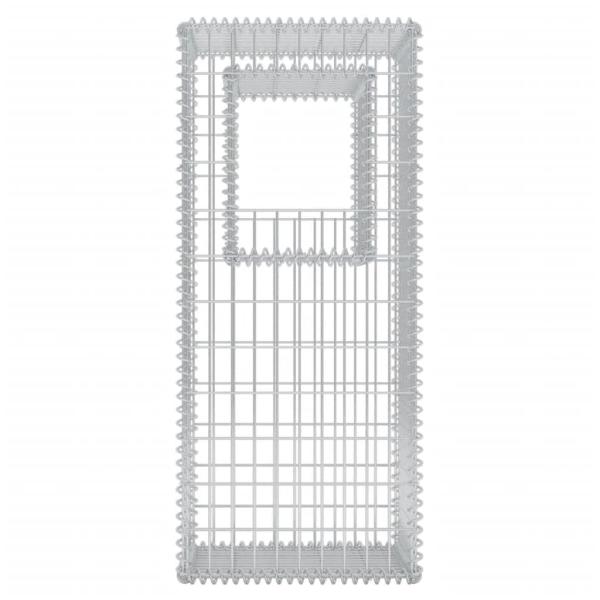 Gabionenkorb Pfosten/Pflanzkasten 2 Stk. Stahl 50×50×120 cm