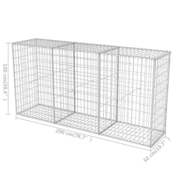 Gabionenkorb Stahl 200×50×100 cm