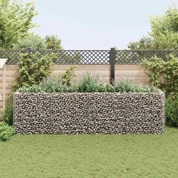 Gabionen-Hochbeet Stahl 360×90×100 cm