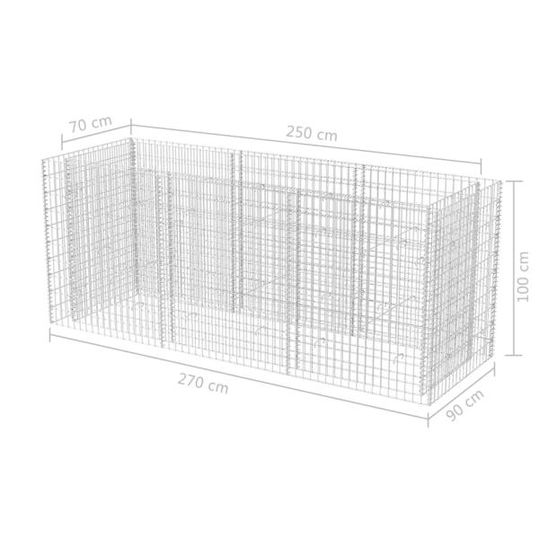 Gabionen-Hochbeet Stahl 270×90×100 cm
