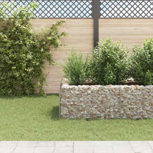 Gabionen-Hochbeet Stahl 360×90×50 cm
