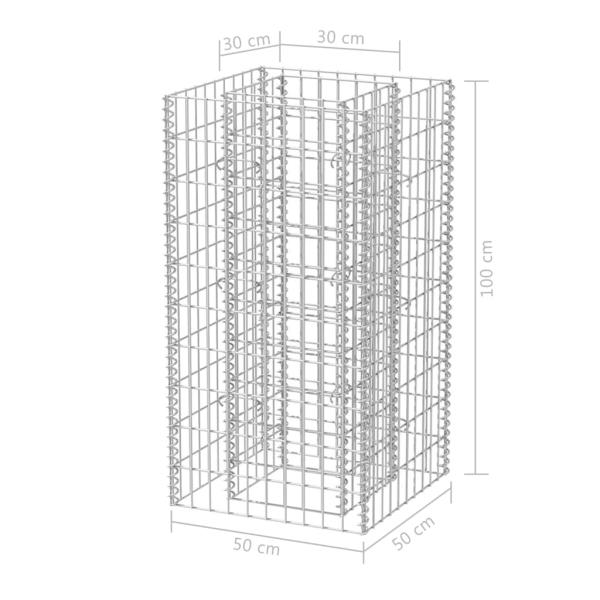 Gabionen-Hochbeet Stahl 50×50×100 cm