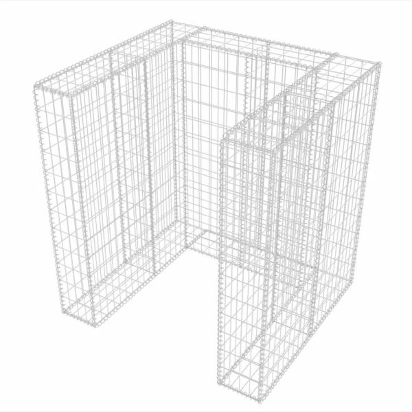 Gabionen-Mülltonnenverkleidung für 1 Tonne Stahl 110x100x120cm  