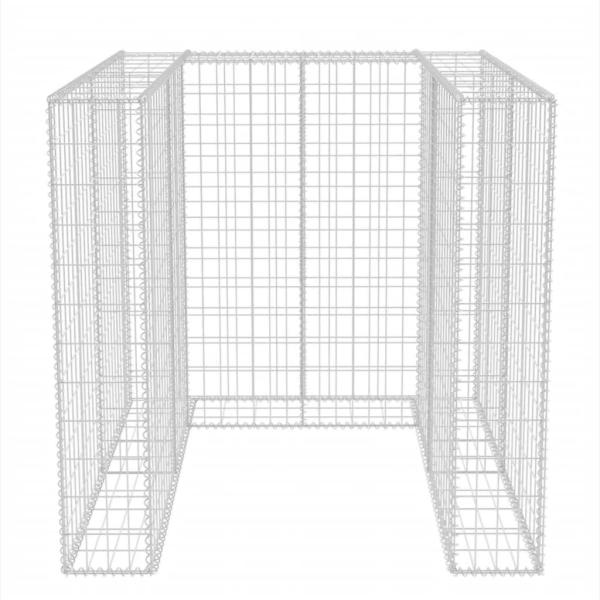 Gabionen-Mülltonnenverkleidung für 1 Tonne Stahl 110x100x120cm  