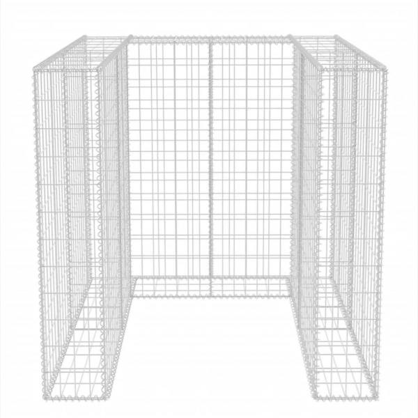Gabionen-Mülltonnenverkleidung für 1 Tonne Stahl 110x100x120cm  