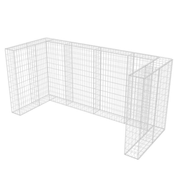 Gabionen-Mülltonnenverkleidung für 3 Tonnen Stahl 250x100x120cm 