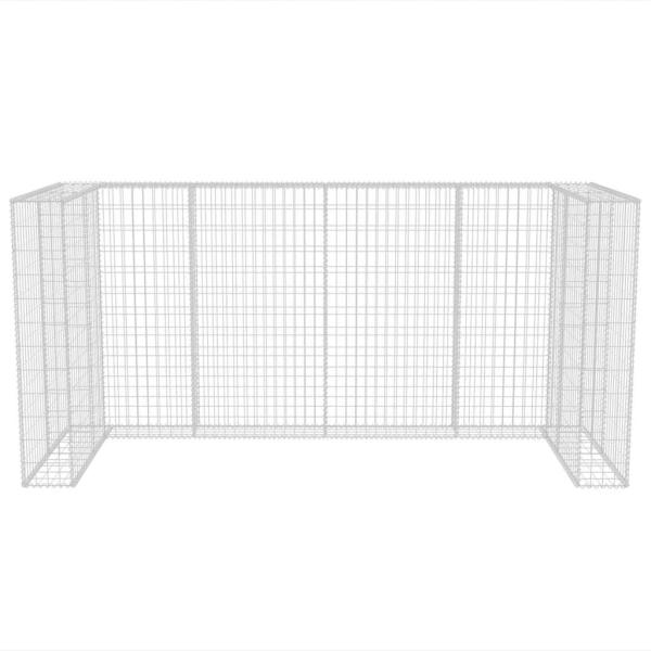 Gabionen-Mülltonnenverkleidung für 3 Tonnen Stahl 250x100x120cm 