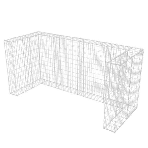 Gabionen-Mülltonnenverkleidung für 3 Tonnen Stahl 250x100x120cm 