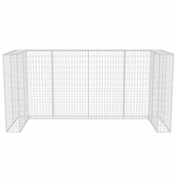 Gabionen-Mülltonnenverkleidung für 3 Tonnen Stahl 250x100x120cm 