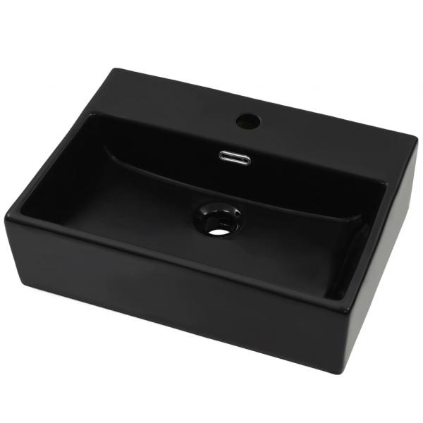 Waschbecken mit Hahnloch Keramik Schwarz  51,5 x 38,5 x 15 cm