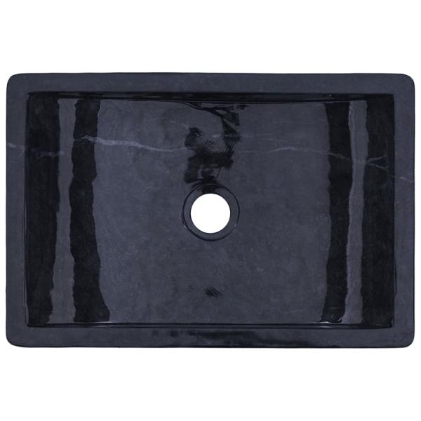 Waschbecken 45x30x12 cm Marmor Hochglanz-Schwarz