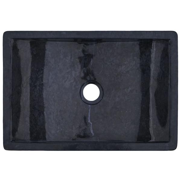 Waschbecken 45x30x12 cm Marmor Hochglanz-Schwarz