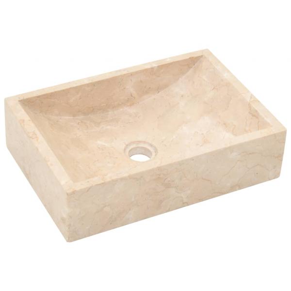 Waschbecken 45x30x12 cm Marmor Hochglanz-Creme