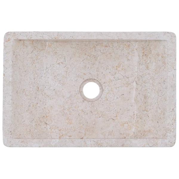Waschbecken 45x30x12 cm Marmor Hochglanz-Creme