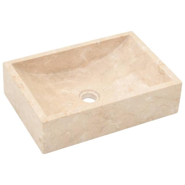 Waschbecken 45x30x12 cm Marmor Hochglanz-Creme